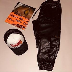 JOGGER Black Leather Pants
